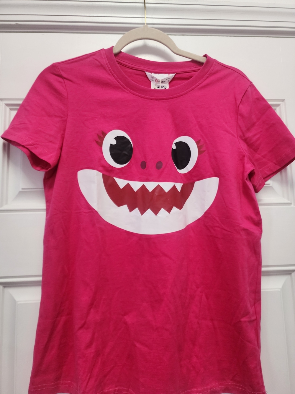 NWT Hot Pink Graphic Tee with Playful Smile- Size Small